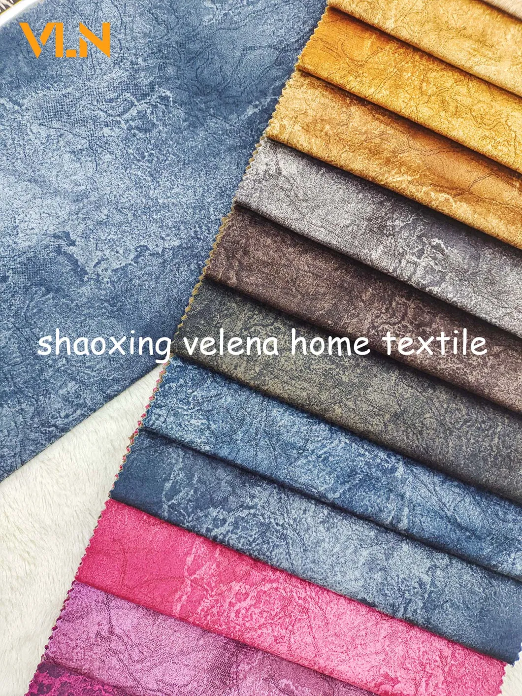 Home Textiles 100% Polyester Holland Velevt Matt Finished Dyeing with Printing and Foil Terciopelo Upholstery Furniture Fabric 0216-1