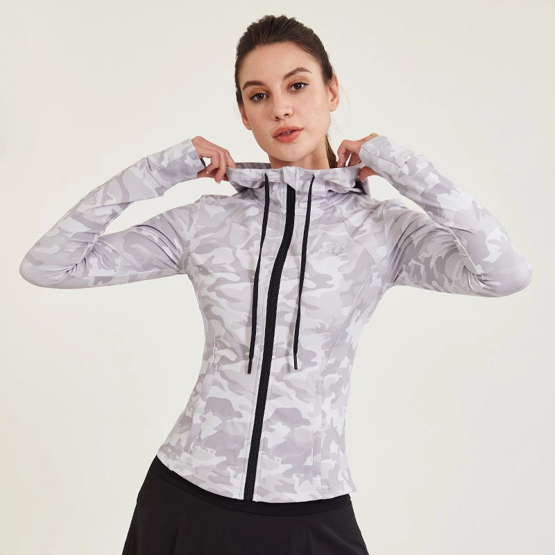 Yoga Suit Spring Mesh Quick-Drying Tight-Fitting Fabric Women′s Running Camouflage